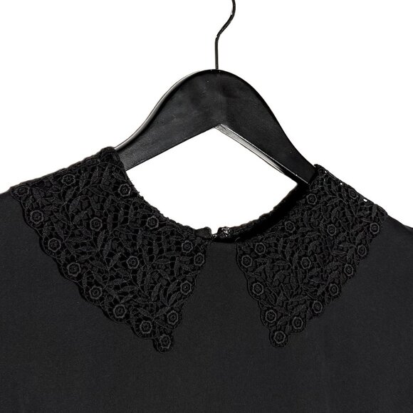 Dolce & Gabbana Black Lace Collar Accent Blouse - Picture 3 of 6